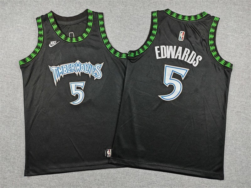 Youth Minnesota Timberwolves #5 Anthony Edwards Youth Timberwolves 5 Classic Black Style 3