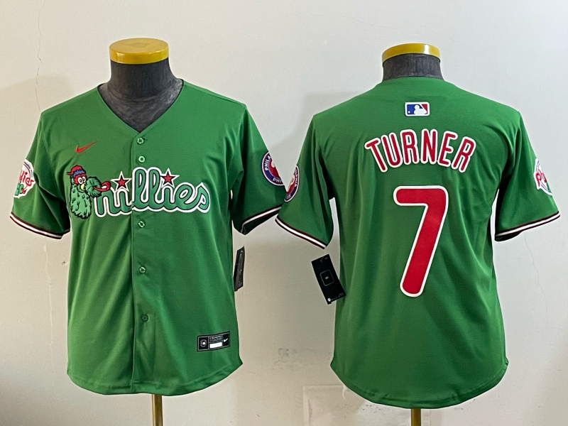 Youth Philadelphia Phillies #7 Trea Turner Phillies Collaboration Youth Style 2