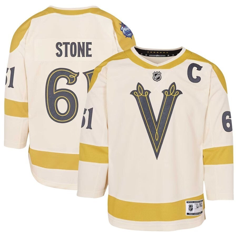 Youth Vegas Golden Knights #61 Mark Stone 2024 NHL Winter Classic Premier Player Jersey - Cream