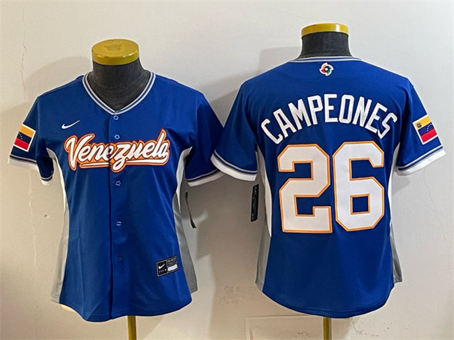Youth Venezuela Baseball #26 Campeones Royal 2026 World Baseball Classic Road Stadium