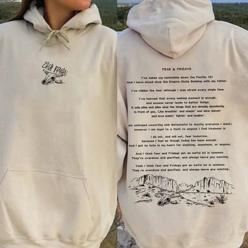 ZB 2 Sides Hoodie, Country Music Inspired Hoodie, Fan Merch, Western Vibe, Unisex Long Sleeve Pullover Hoodie Shirt