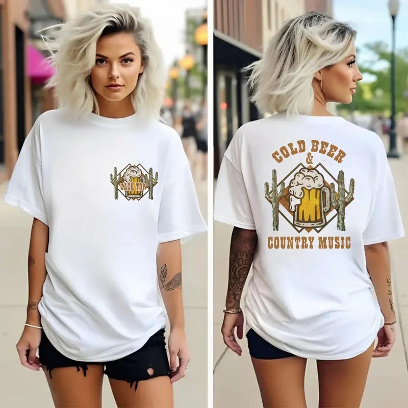 Zachh Cold Beer And Music 2 Sides Tee, Zachh Top Fans Merch, Country Music Lovers T Shirt, Unisex Short Sleeve Tee