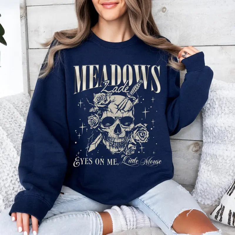 Zade Meadows Sweatshirt, Haunting Adeline Hoodie, Run Little Mouse Merch, Bookstagram, Smut Reader Gift, Dark Romance Unisex Soft Comfort Crewneck Pullover Long Sleeves Graphic Fabric Sweater