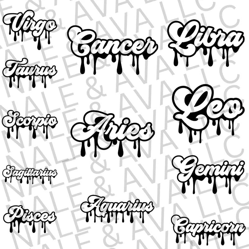 Zodiac Drip Screen Print Transfer Set T-Shirts, Hoodie, Sweatshirt | WearSparks.com