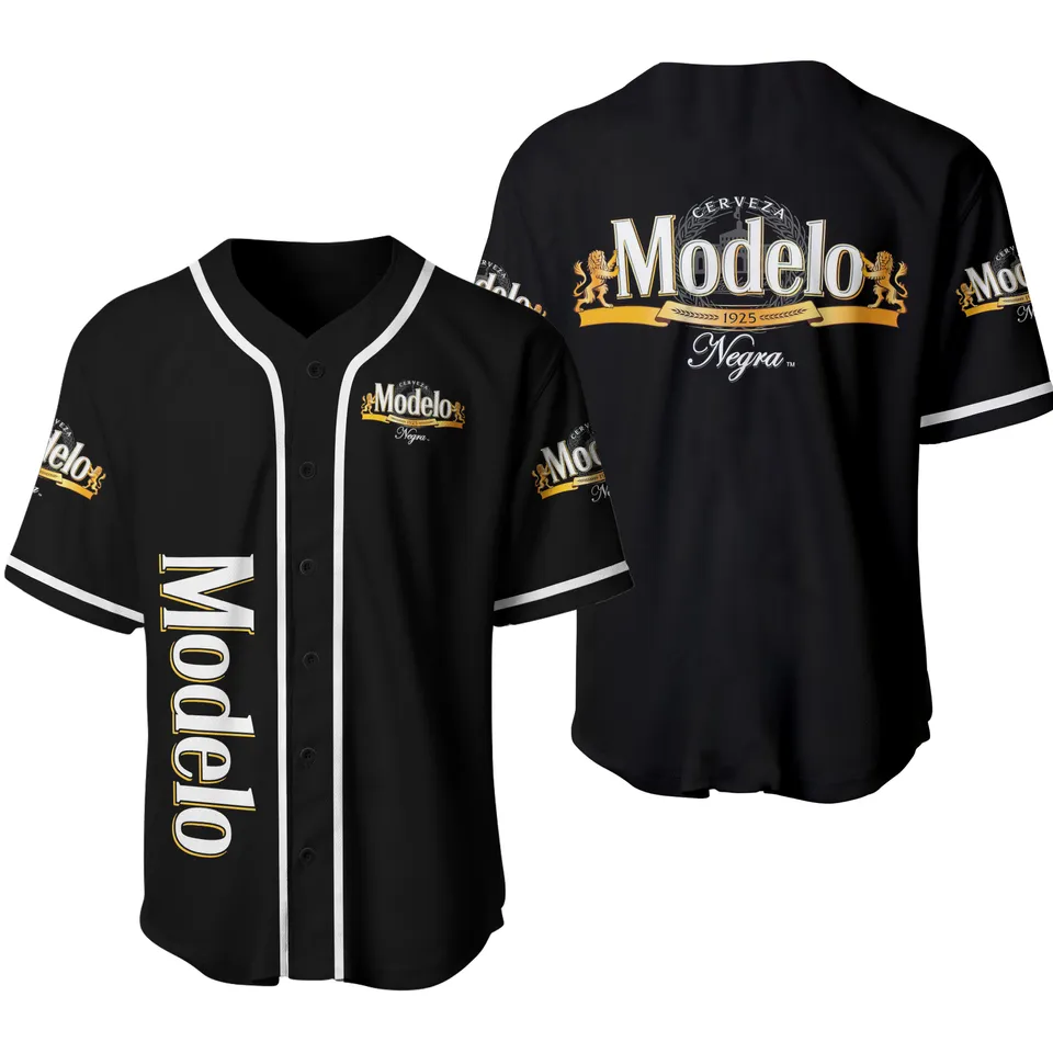 Alcahol Style Cerveza Modelo Negra 1925 Black Baseball Jersey