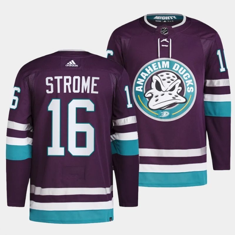 anaheim ducks #16 ryan strome 2023-24 30th anniversary purple jersey