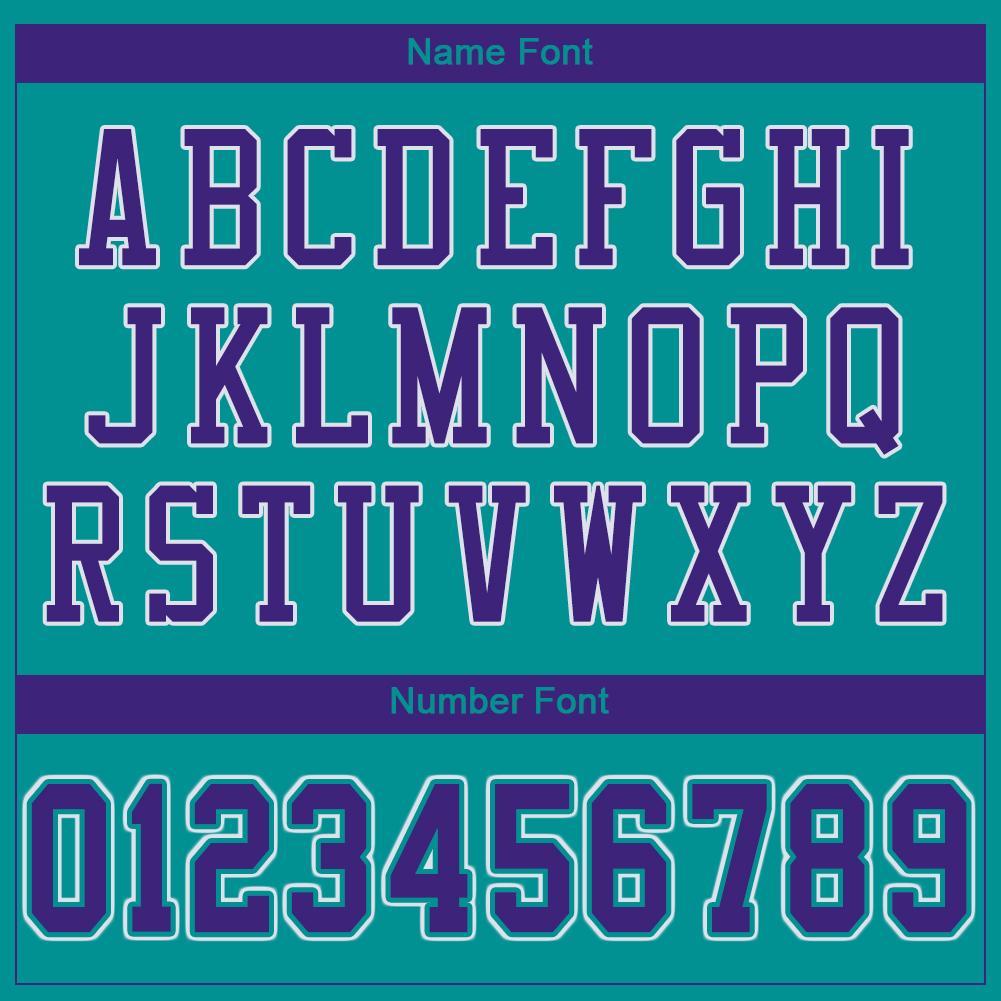 Custom Aqua Purple-White Mesh Authentic Football Jersey