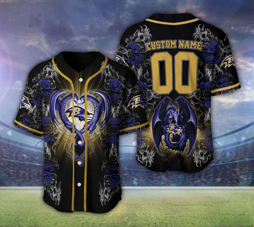 Baltimore Ravens Personalized Baseball Jersey Fan Gifts - lylyprint.com
