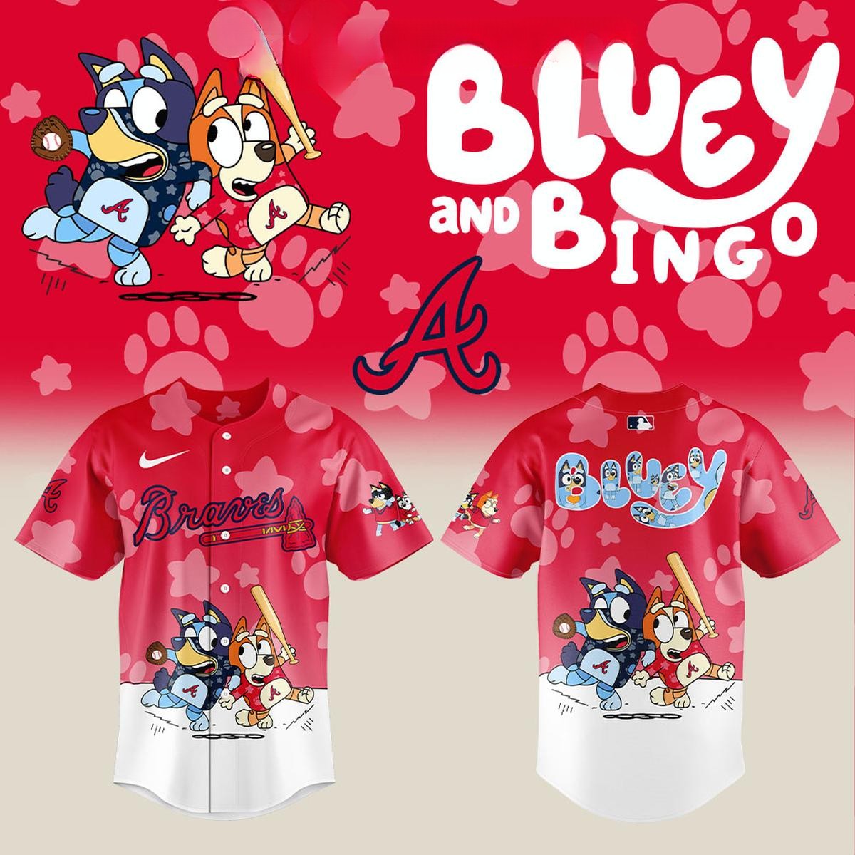 Blue & Bingo Atlanta Braves MLB Sport Team Baseball Jersey