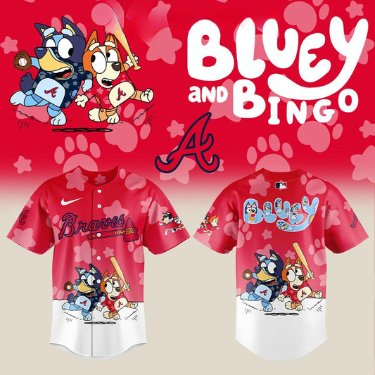 Blue & Bingo Atlanta Braves MLB Sport Team Baseball Jersey