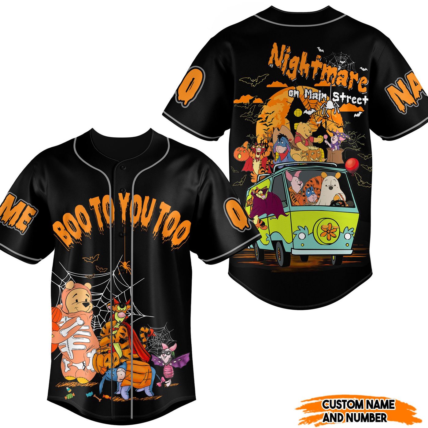 Get in the Game with Boo to You Too! Winnie the Pooh Baseball Jersey – Perfect for Men Women and Kids - Bafud... (Image 2)