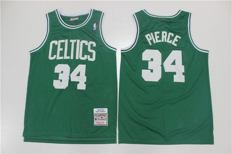 boston celtics #34 paul pierce Celtics 34 # Green Retro Edition 07--08 Season Jersey