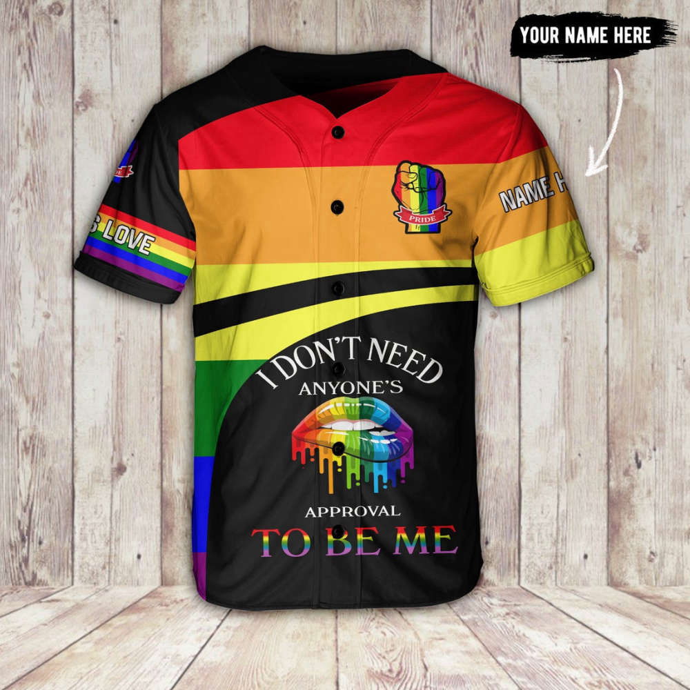 Colorful Custom Name LGBT Baseball Jersey Adult Unisex S-5XL Full Size - Aopprinter