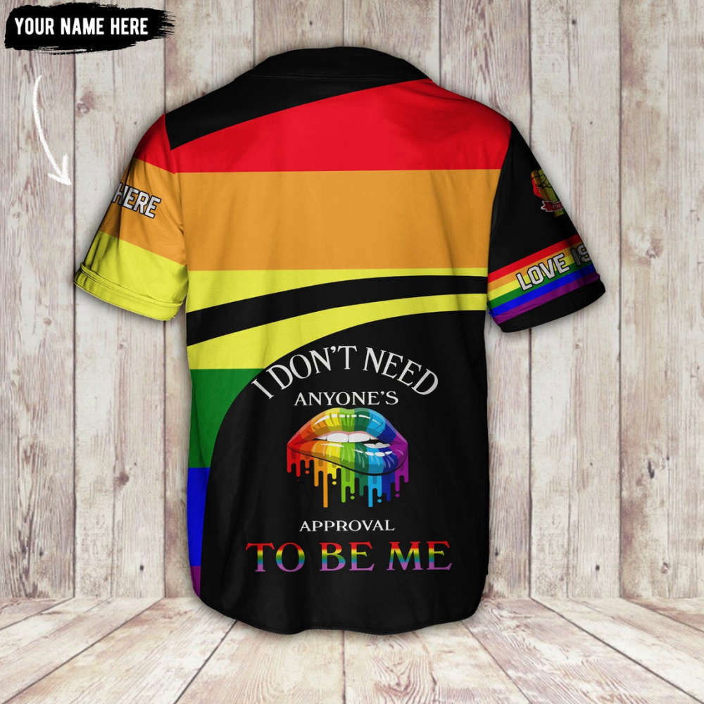 Colorful Custom Name LGBT Baseball Jersey Adult Unisex S-5XL Full Size - Aopprinter