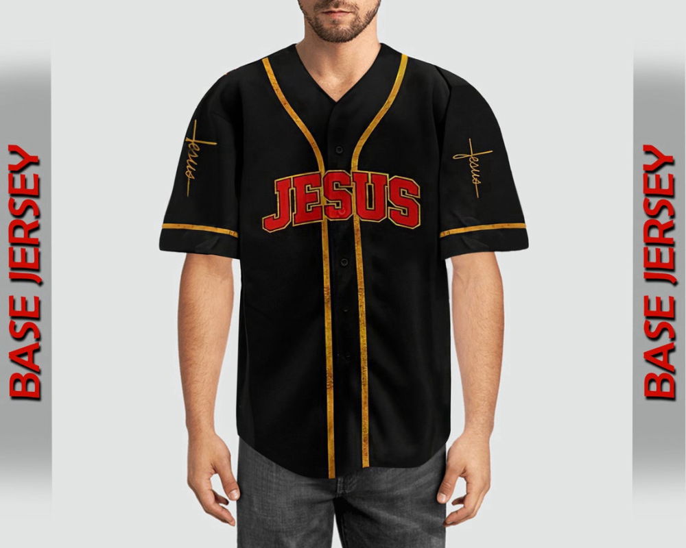 Colorful Jesus Saved My Life Cross Baseball Jersey Adult Unisex S-5XL - Aopprinter