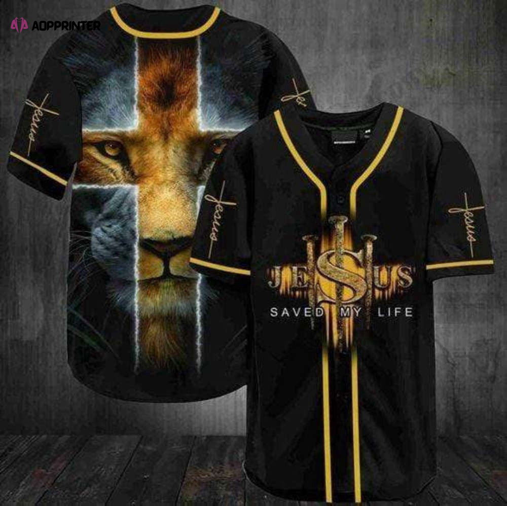 Colorful Lion Cross Jesus Saves Baseball Jersey Adult Unisex S-5XL Sizes - Aopprinter