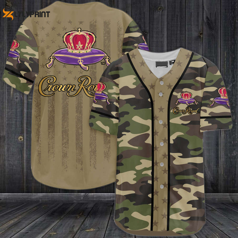 Crown Royal All Over Print 3D Camo Unisex Baseball Jersey - lylyprint.com