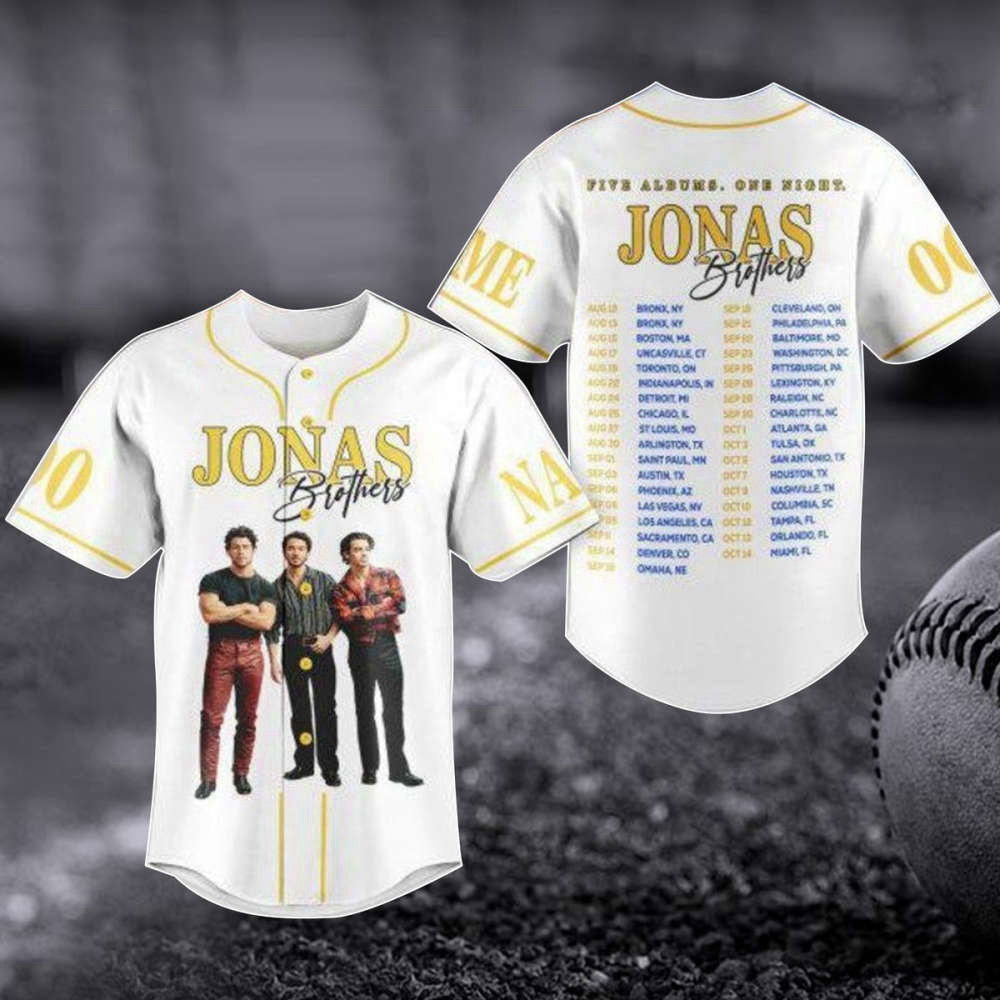 Custom Jonas Brothers Baseball Jersey – 2023 Tour Shirt Pop Rock Music Merch Perfect Gift for Fans
