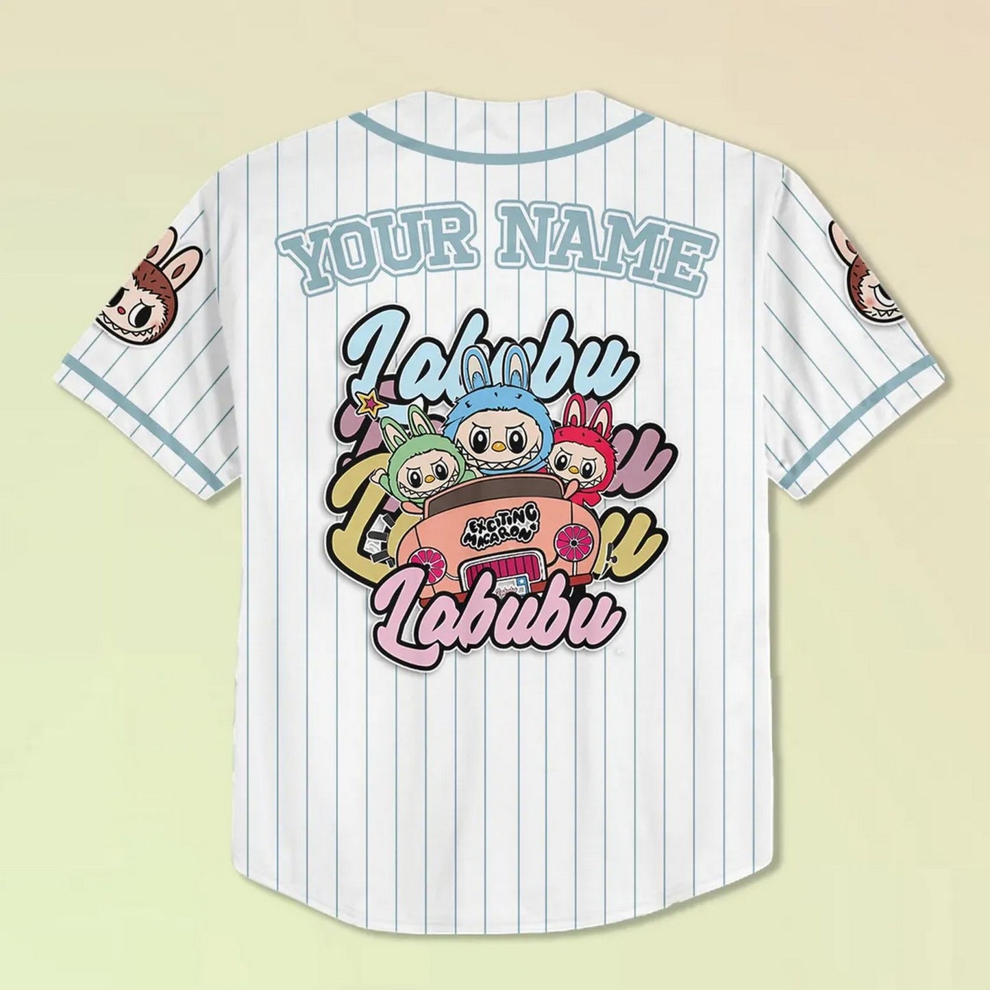 Custom Name And Number Labubu Blue Baseball Jersey T-Shirts, Hoodie, Sweatshirt | WearSparks.com (Image 4)