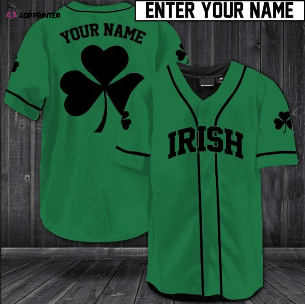 Custom Name Irish Green Baseball Jersey | Colorful | Adult Unisex | S - 5XL Full Size - Aopprinter