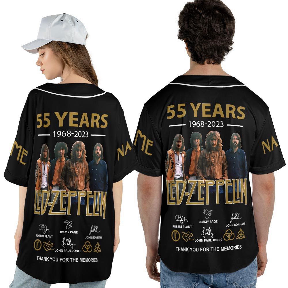 Custom Name LED ZPELIN Rock Band Baseball Jersey, 55th anniversary Tour Shirt - lylyprint.com