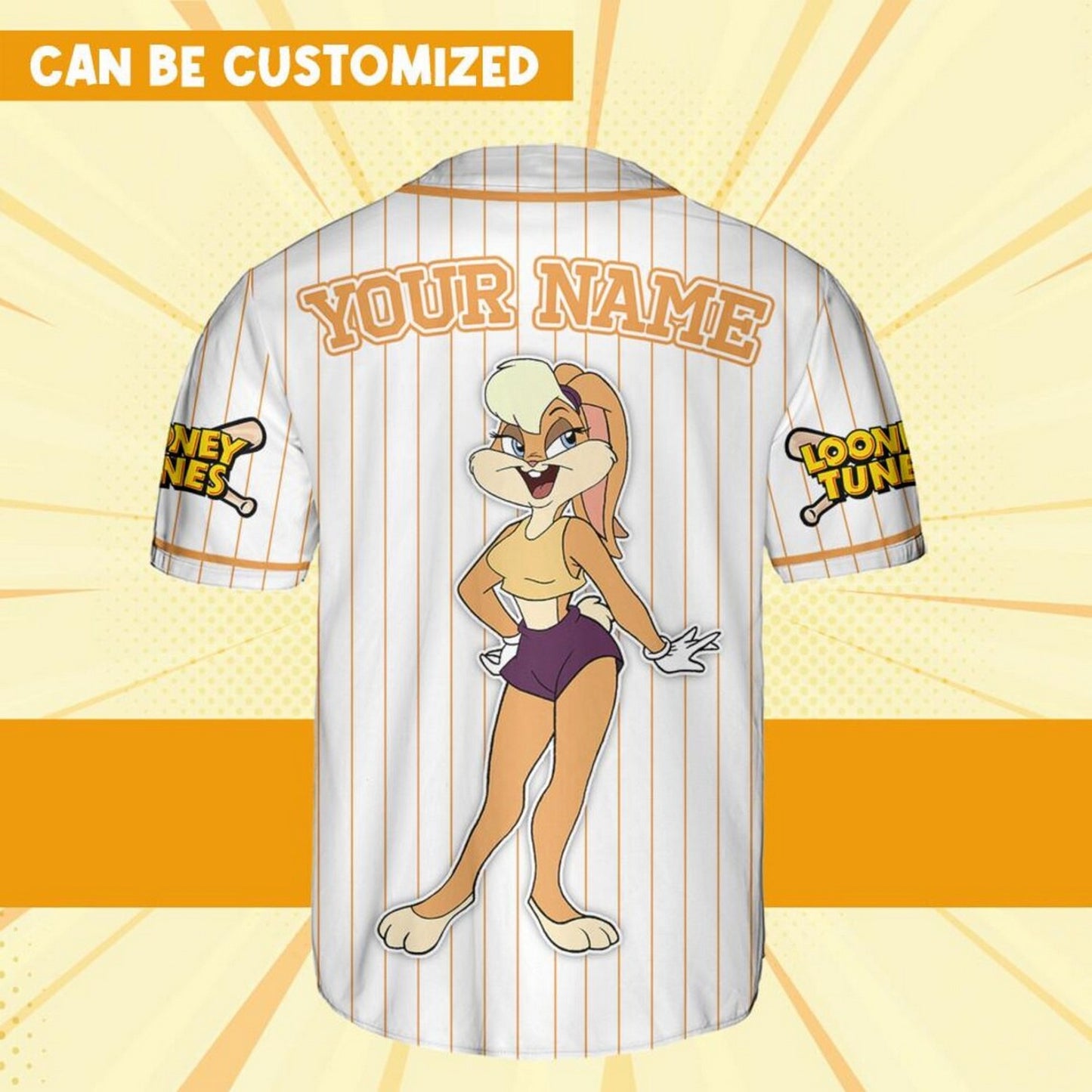 Custom Name Looney Tune Lola Bunny Simple Baseball Jersey