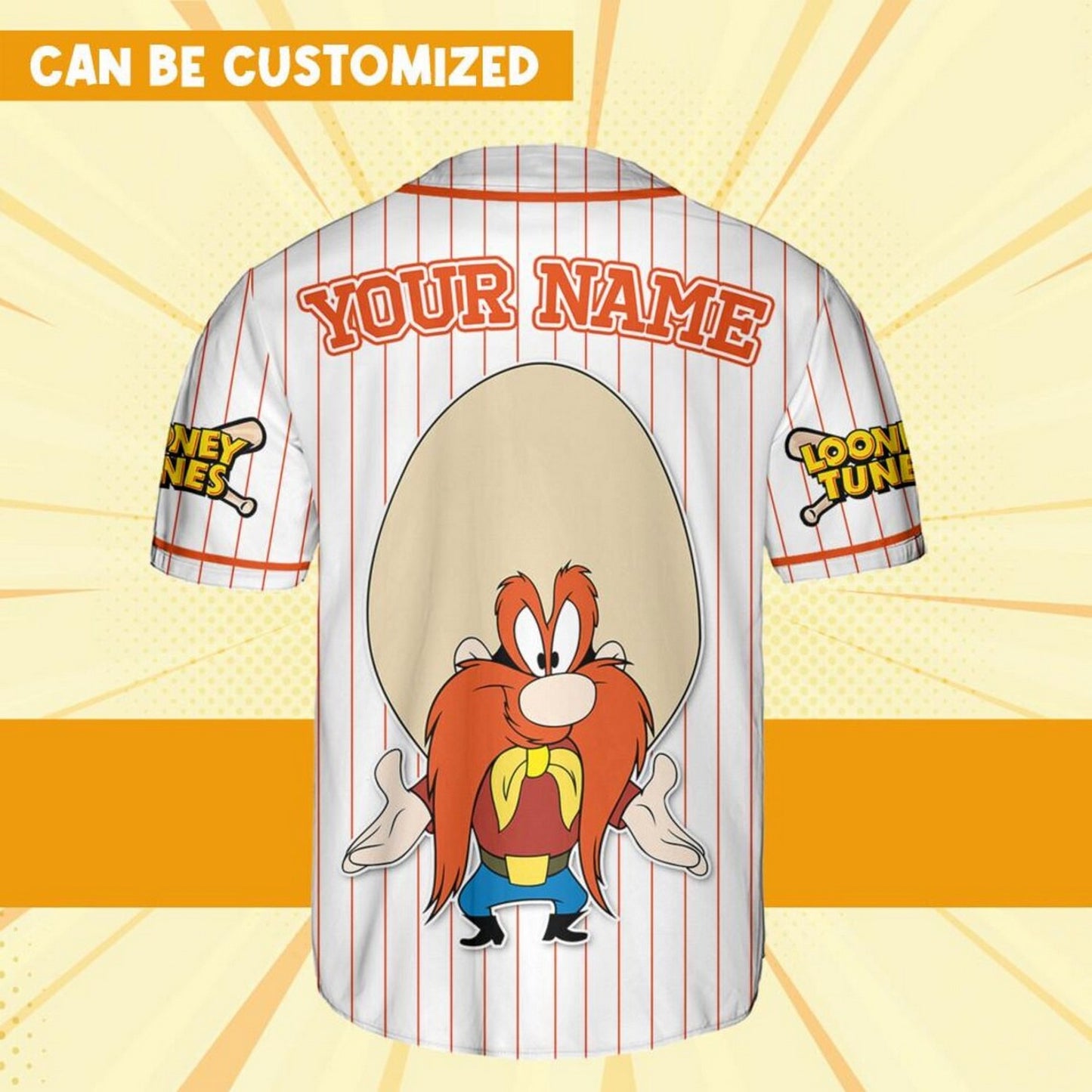 Custom Name Looney Tune Yosemite Sam Simple Baseball Jersey