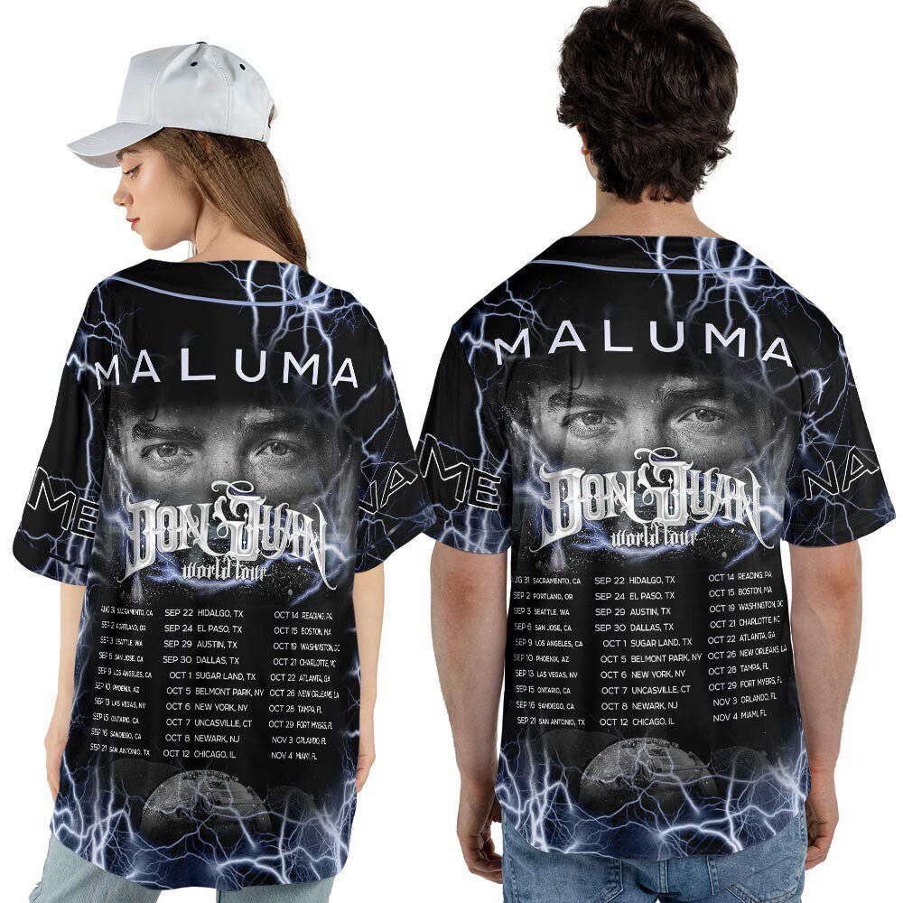 Custom Name Maluma 2023 Tour Baseball Jersey - lylyprint.com