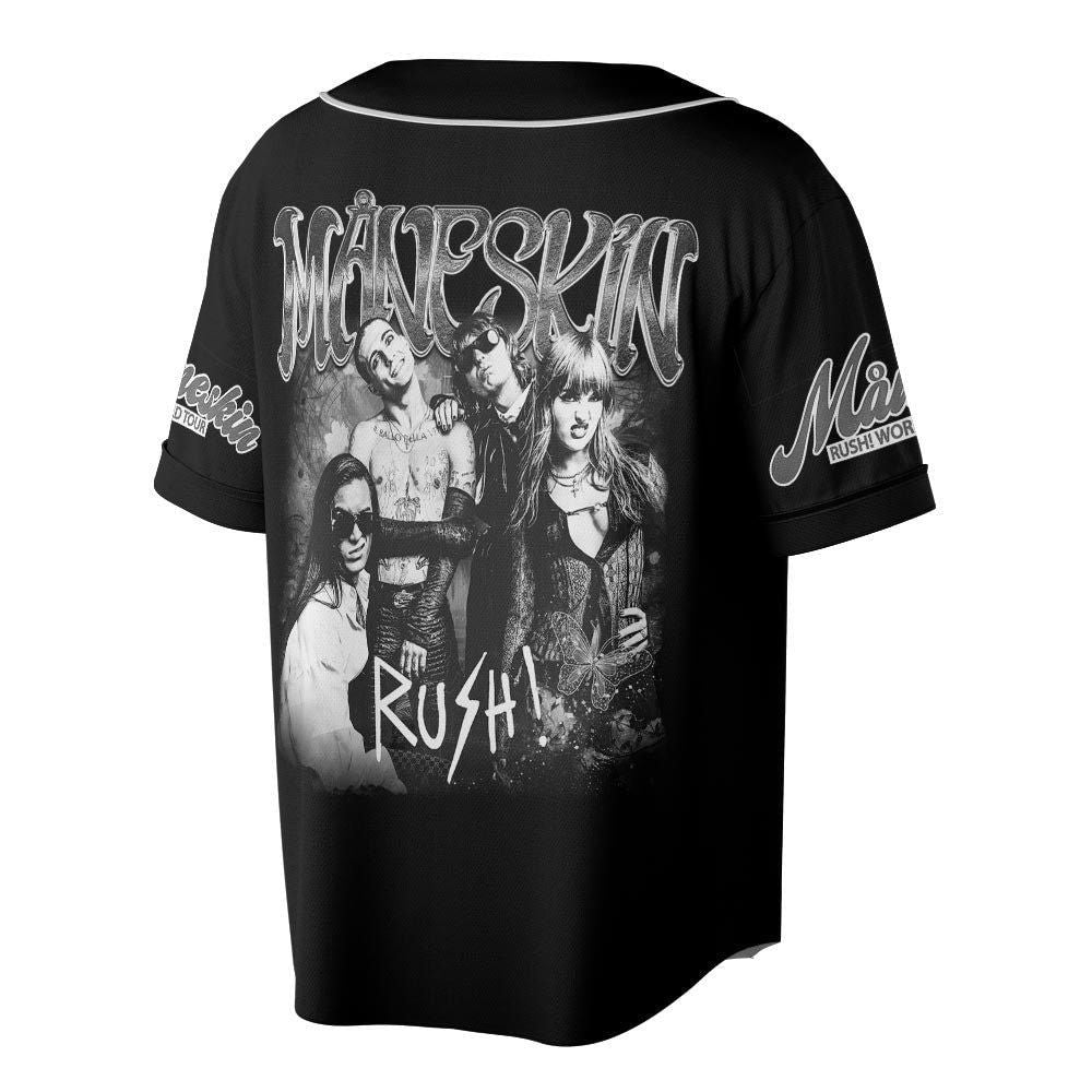 Custom Name Maneskin 2023 Tour Baseball Jersey, Rush! World Tour Concert Tickets - lylyprint.com