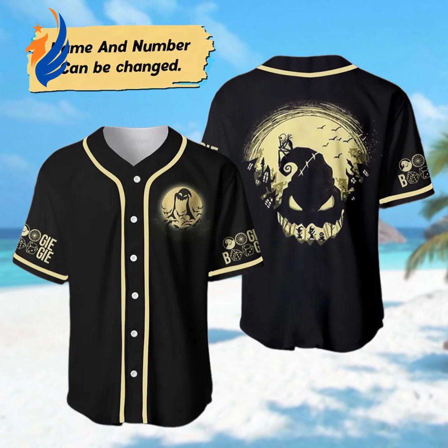 Spooktacular Custom Oogie Boogie Halloween Baseball Jersey - Nightmare Before Christmas Shirt for Halloween - Bafud