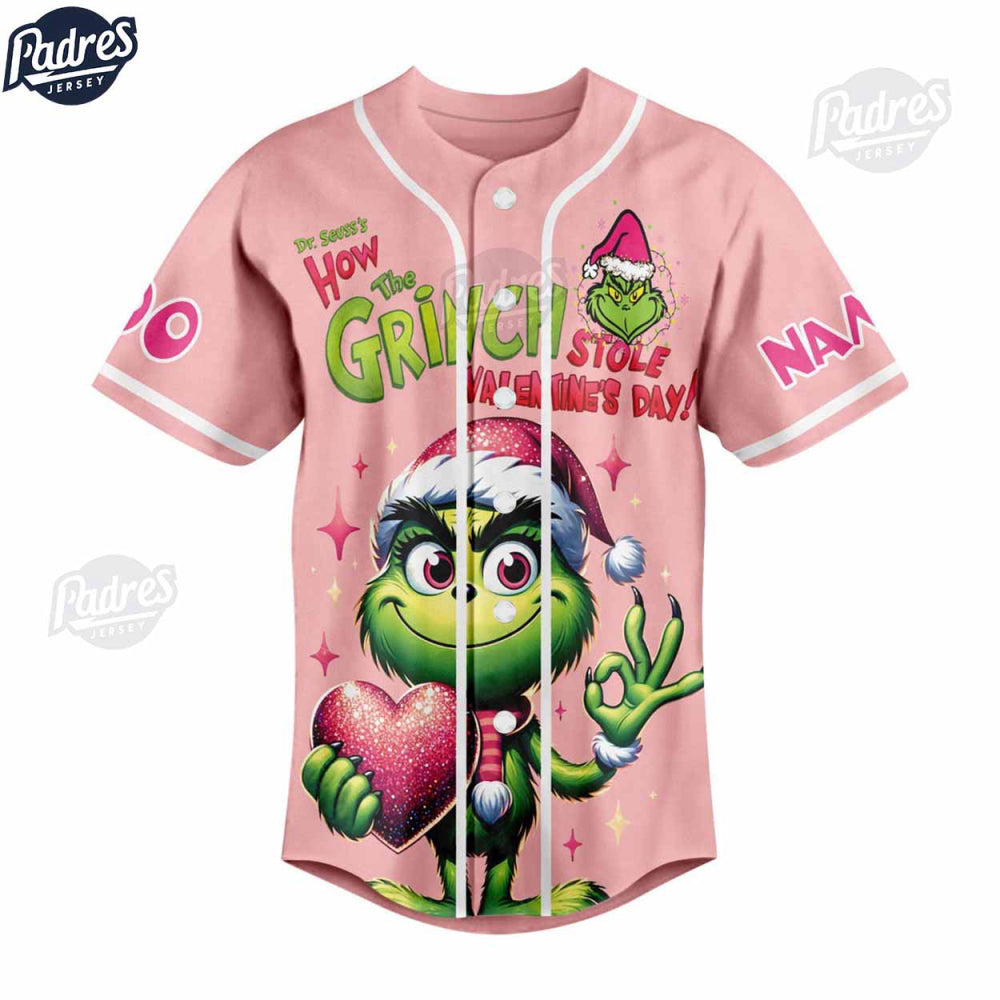 Custom Valentine The Grinch Baseball Jersey - Bafud T-Shirts, Hoodie, Sweatshirt | WearSparks.com (Image 2)