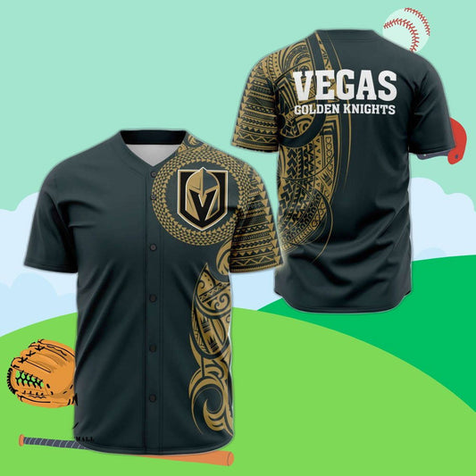 Custom Vegas Golden Polynesian Baseball Jersey – Personalized Sports Gear - Aopprinter