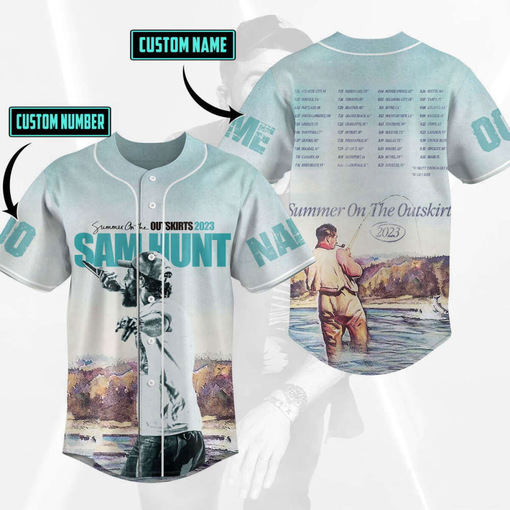 Customized Sam Hunt 2023 Tour Baseball Jersey, Sam Hunt Merch, Singer Music Concert - Aopprinter