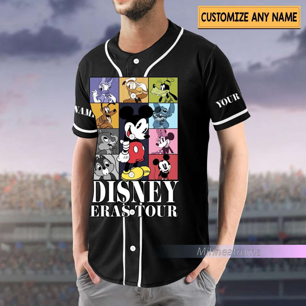 Disneyland Eras Tour Baseball Jersey Shirt - Mickey Concert Music Personalized Shirt - Bafud