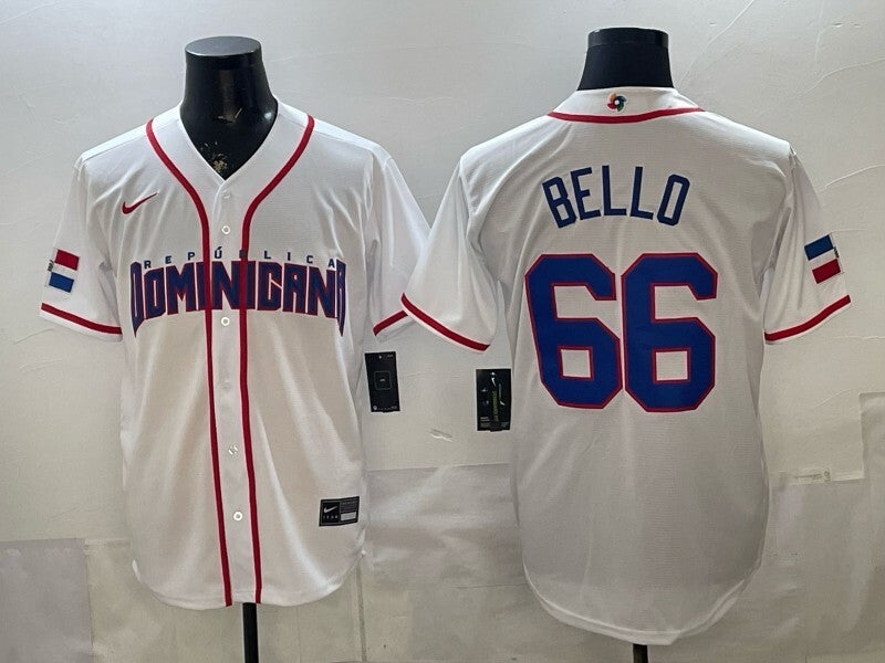 dominican republic baseball #66 brayan bello white 2026 world baseball classic 26 Adult