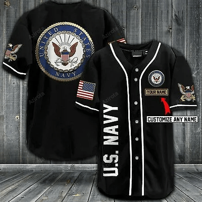 U.S Navy Personalized Baseball Jersey 16