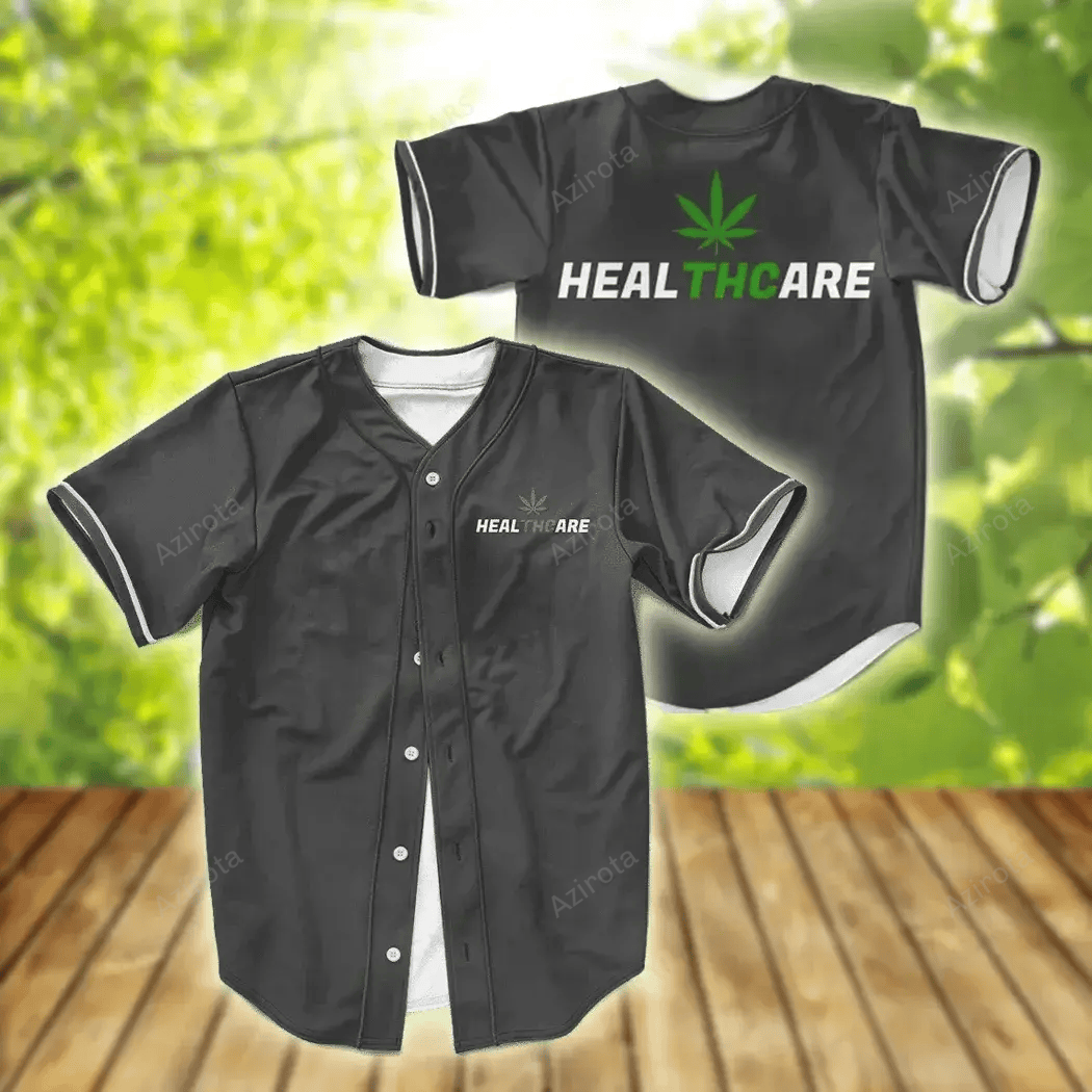 Weed Thc Healthcare Dope Vector Marijuana Baseball Jersey Colorful Adult Unisex S 5Xl Full Size