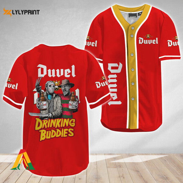 Horror Freddy Jason Drinking Buddies Duvel Beer Baseball Jersey - lylyprint.com