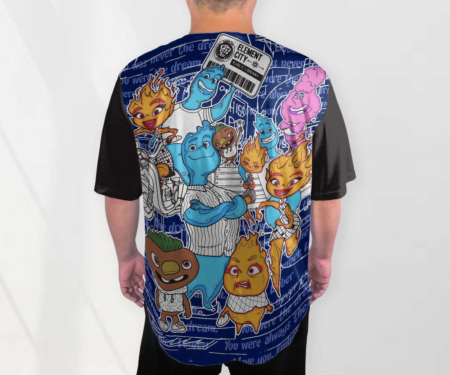 Elemental Baseball Jersey Wade Ember Jersey Cartoon Baseball Shirt Gifts Hoodie, Sweatshirt | WearSparks.com (Image 3)