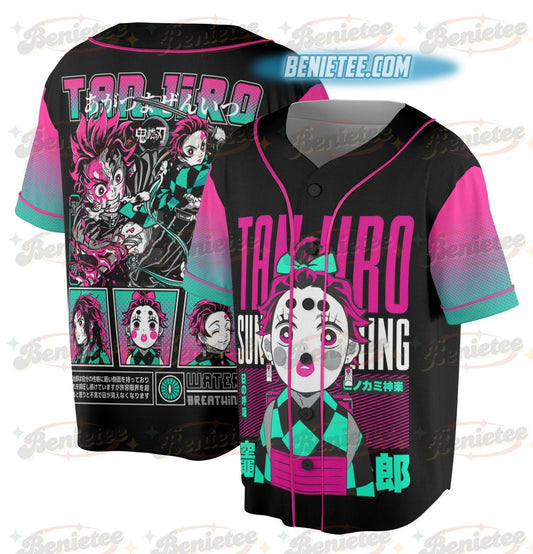 Tanjiro Anime Baseball Jersey, Demon Slayer Anime Jersey