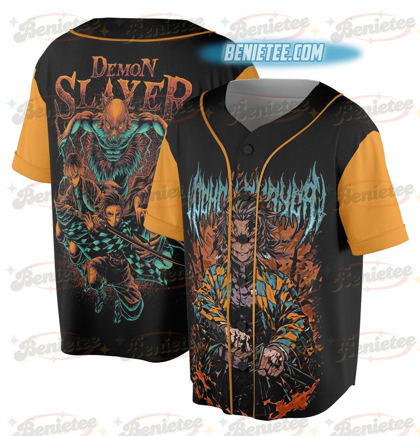 Demon Slayer Anime Vintage Baseball Jersey