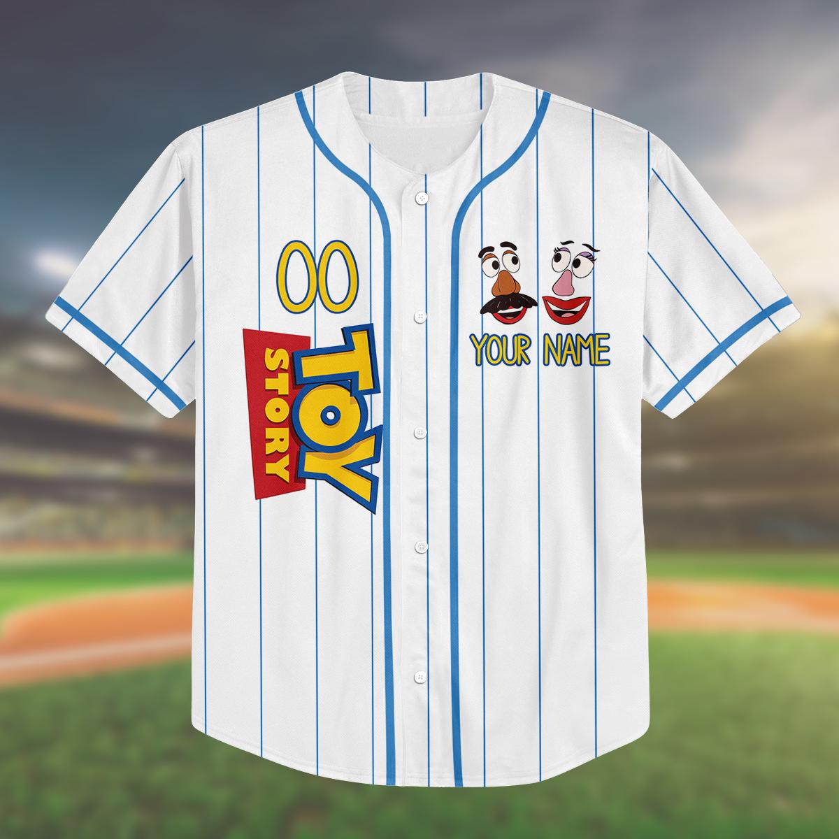 Custom Toy Story Mr. & Mrs. Potato Baseball Jersey, Custom Name Shirt, Kid Youth Adult Jersey, Disney Trip, Holiday Gift, Matching Outfit