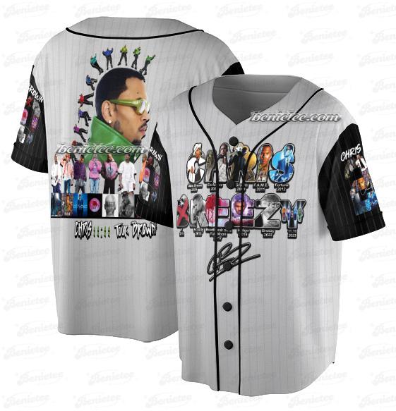 Chris Brown XX Tour Baseball Jersey, Chris Brown Breezy