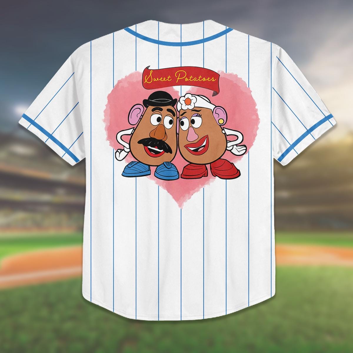 Custom Toy Story Mr. & Mrs. Potato Baseball Jersey, Custom Name Shirt, Kid Youth Adult Jersey, Disney Trip, Holiday Gift, Matching Outfit