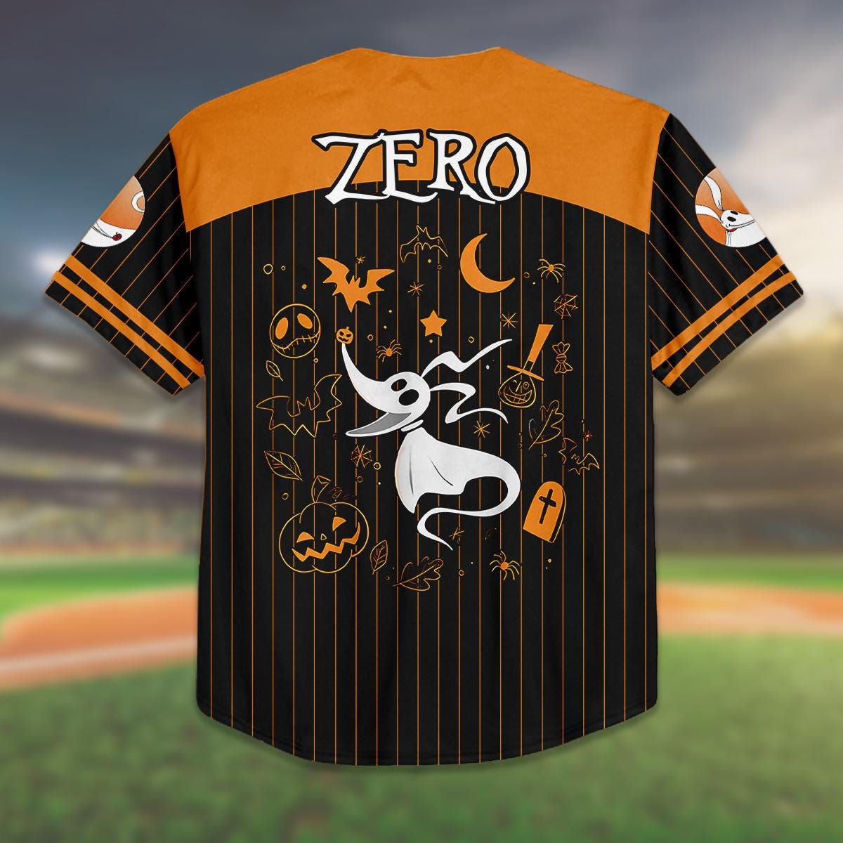 Custom Halloween Baseball Jersey, Zero Dog Shirt, Nightmare Inspired Jersey, Kid/Youth/Adult Halloween Costume,... (Image 3)
