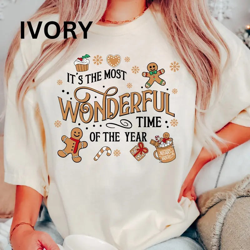 it's the most wonderful time of the year christmas shirt Women's Oversized Christmas Shirt - Festive Printed Design - Cotton, Comfortable