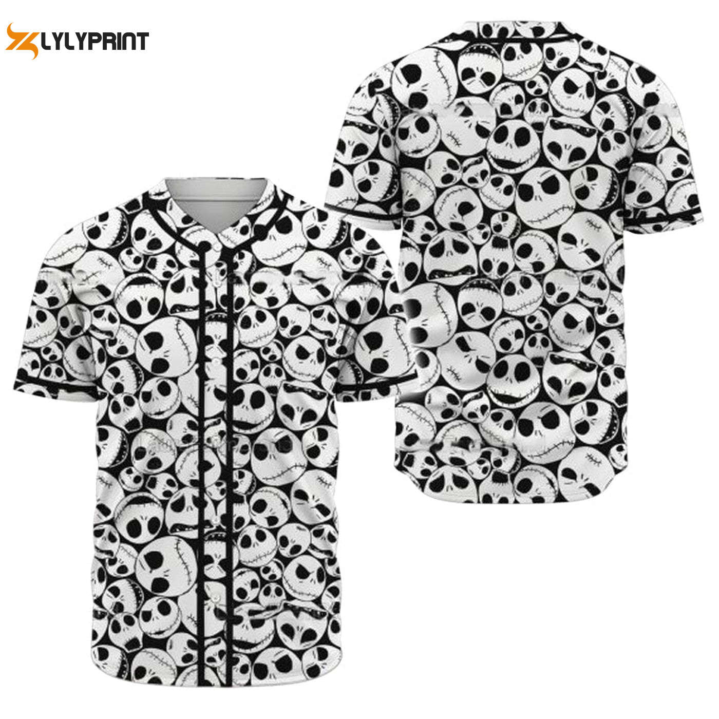 Jack Skellington Horror Movie Baseball Jersey - Gift for Men Women - Gift for Men Women - lylyprint.com