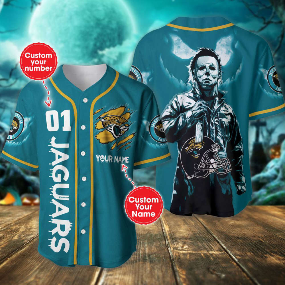 Jacksonville Jaguars Halloween Personalized Baseball Jersey Fan Gifts - lylyprint.com