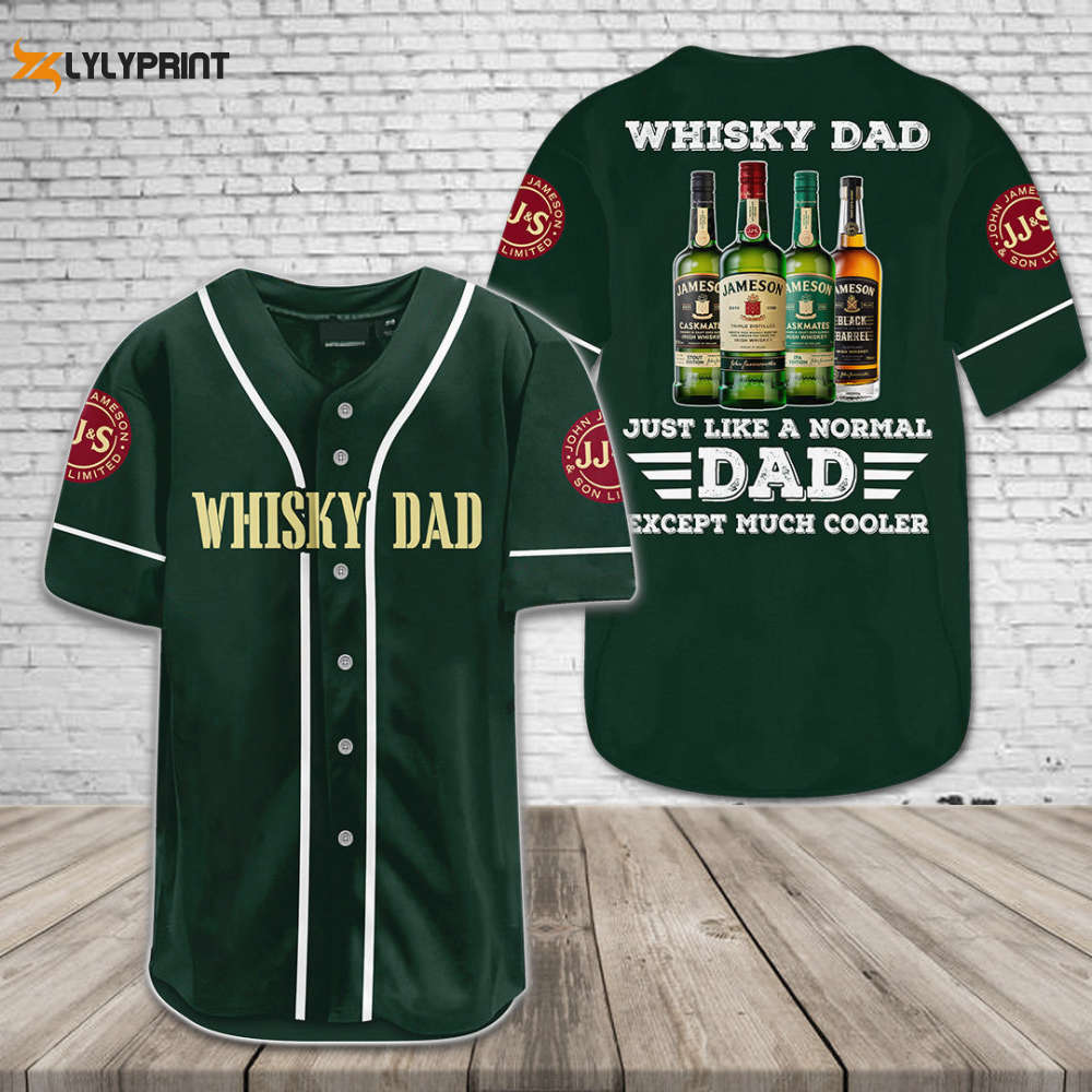 Jameson Whisky Dad All Over Print Unisex Baseball Jersey - Dark Green - lylyprint.com