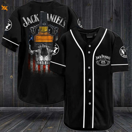 JD Skull Usa Flag All Over Print Unisex Baseball Jersey - lylyprint.com